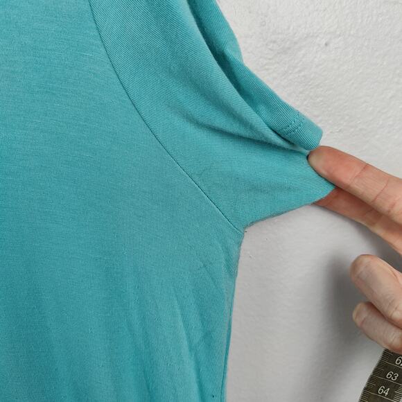 Johnny Was Viscose‎ T-Shirt Womens Small Teal Blue Stretch Capsule Pullover Top - Picture 4 of 9